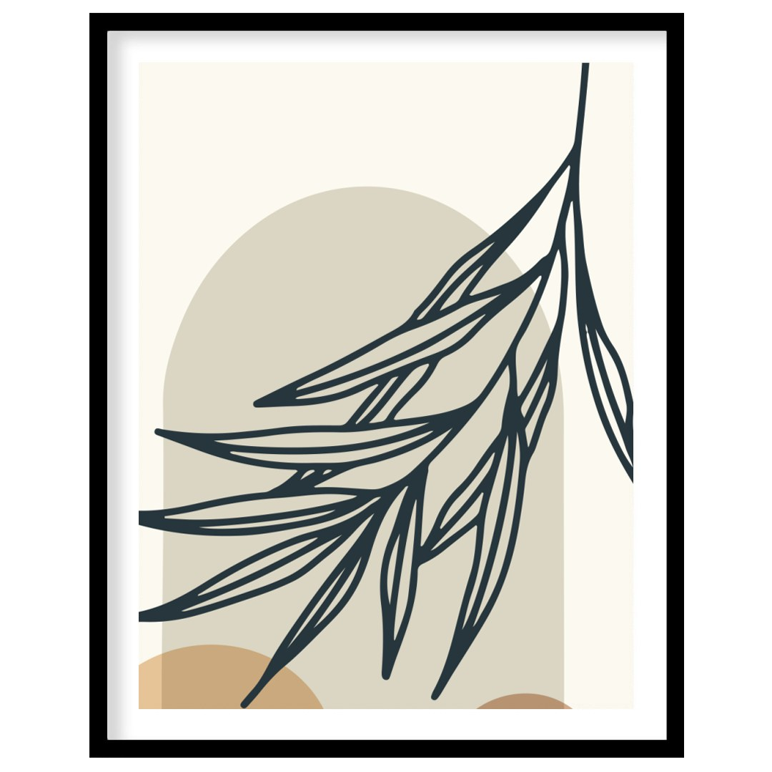 Elevate your space with this minimalist wall art featuring a harmonious blend of abstract shapes for office