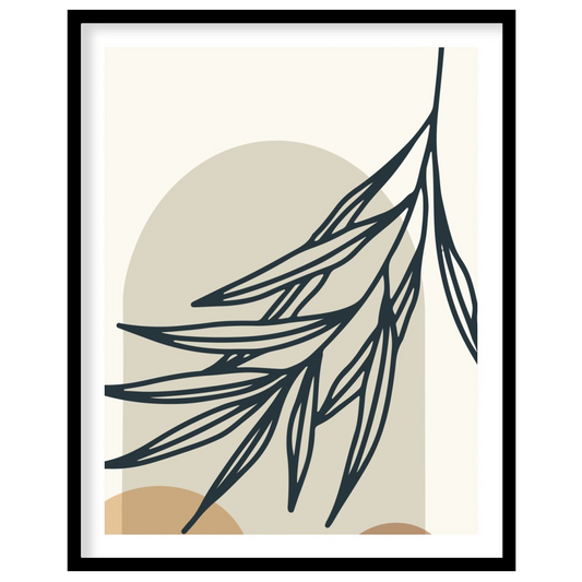 Elevate your space with this minimalist wall art featuring a harmonious blend of abstract shapes for office