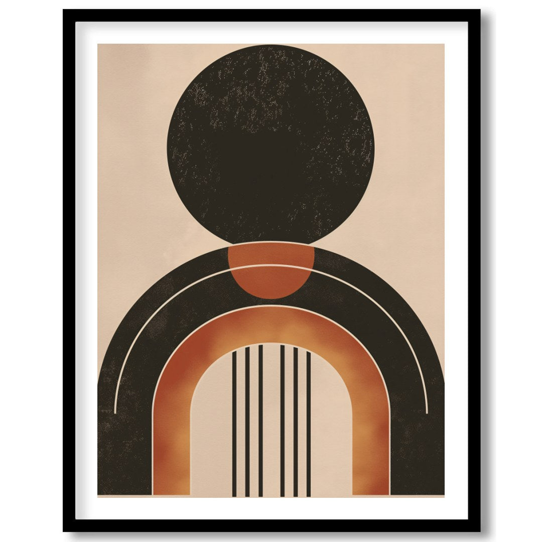 This captivating piece of wall art showcases a bold geometric design with earthy tones, offering a for dwelling