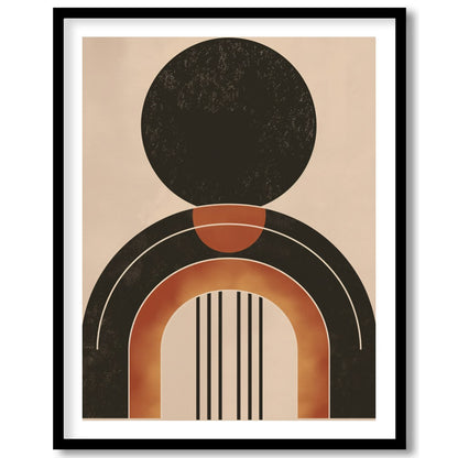 This captivating piece of wall art showcases a bold geometric design with earthy tones, offering a for dwelling
