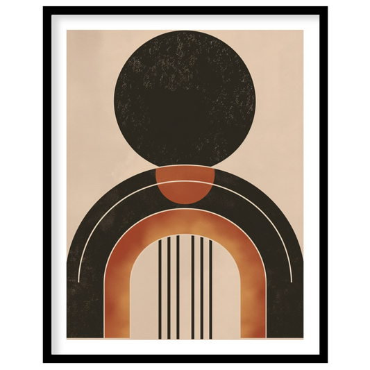 This captivating piece of wall art showcases a bold geometric design with earthy tones, offering a for dwelling