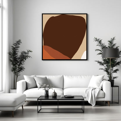 This captivating abstract piece features a harmonious blend of earthy hues and organic shapes. for Sitting Area