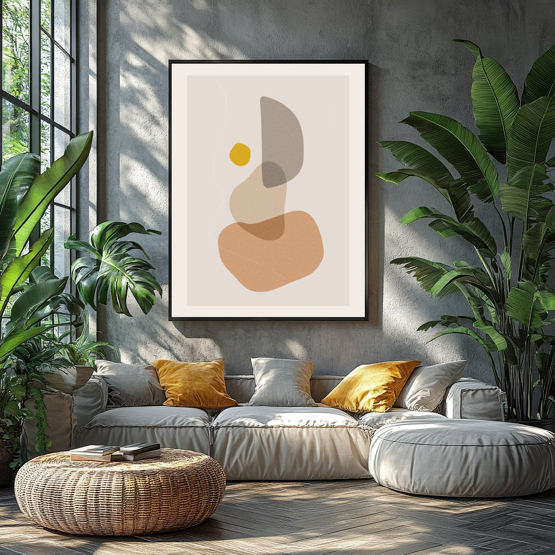 Elevate your space with this serene abstract piece featuring harmonious earthy tones. The blend of for Balcony