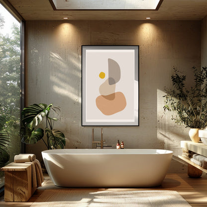 Elevate your space with this serene abstract piece featuring harmonious earthy tones. The blend of for Bathroom