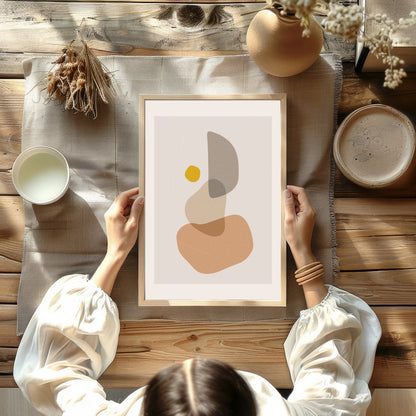 Elevate your space with this serene abstract piece featuring harmonious earthy tones. The blend of for Kitchen