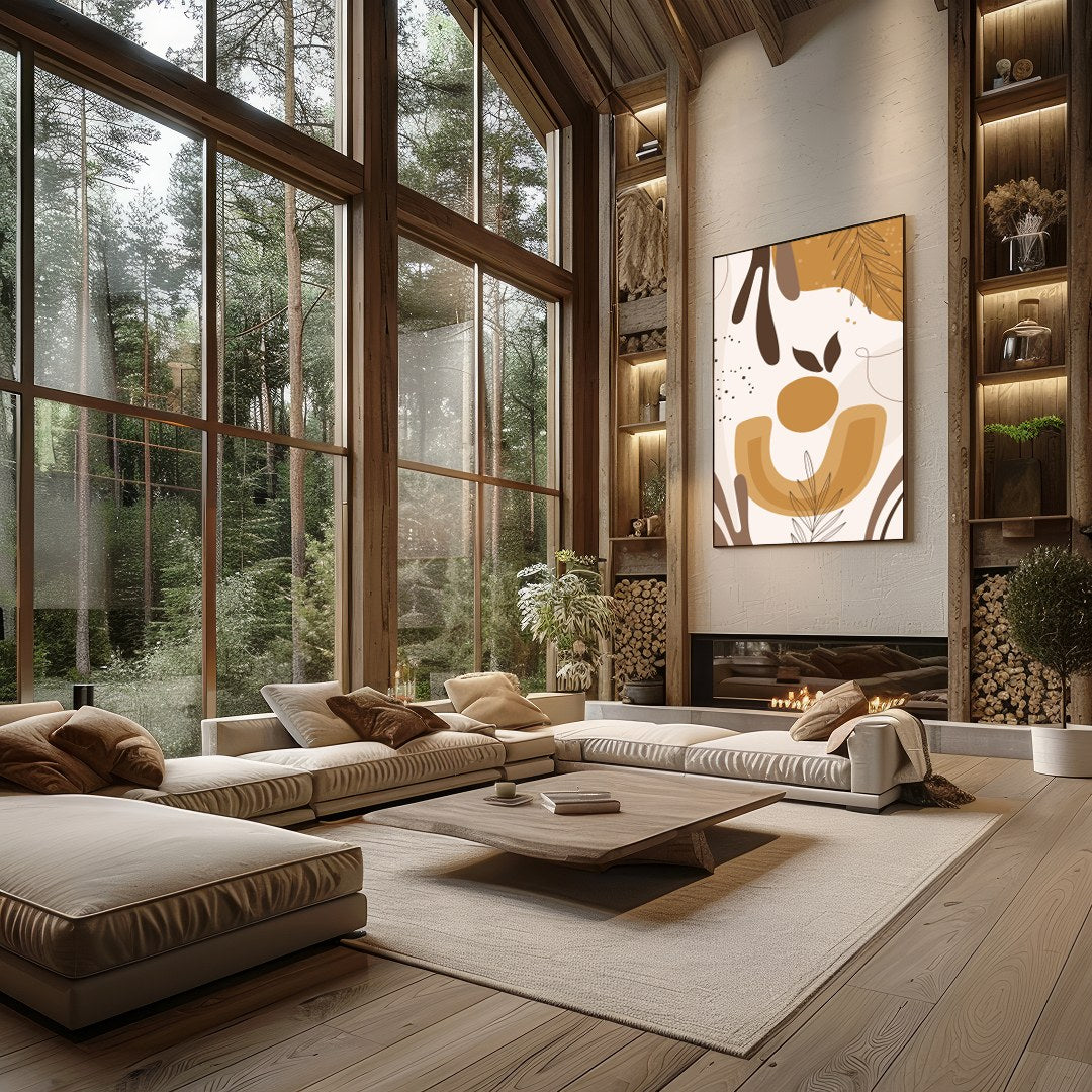 Immerse yourself in the soothing embrace of nature with this abstract wall art piece. Featuring for Living Room