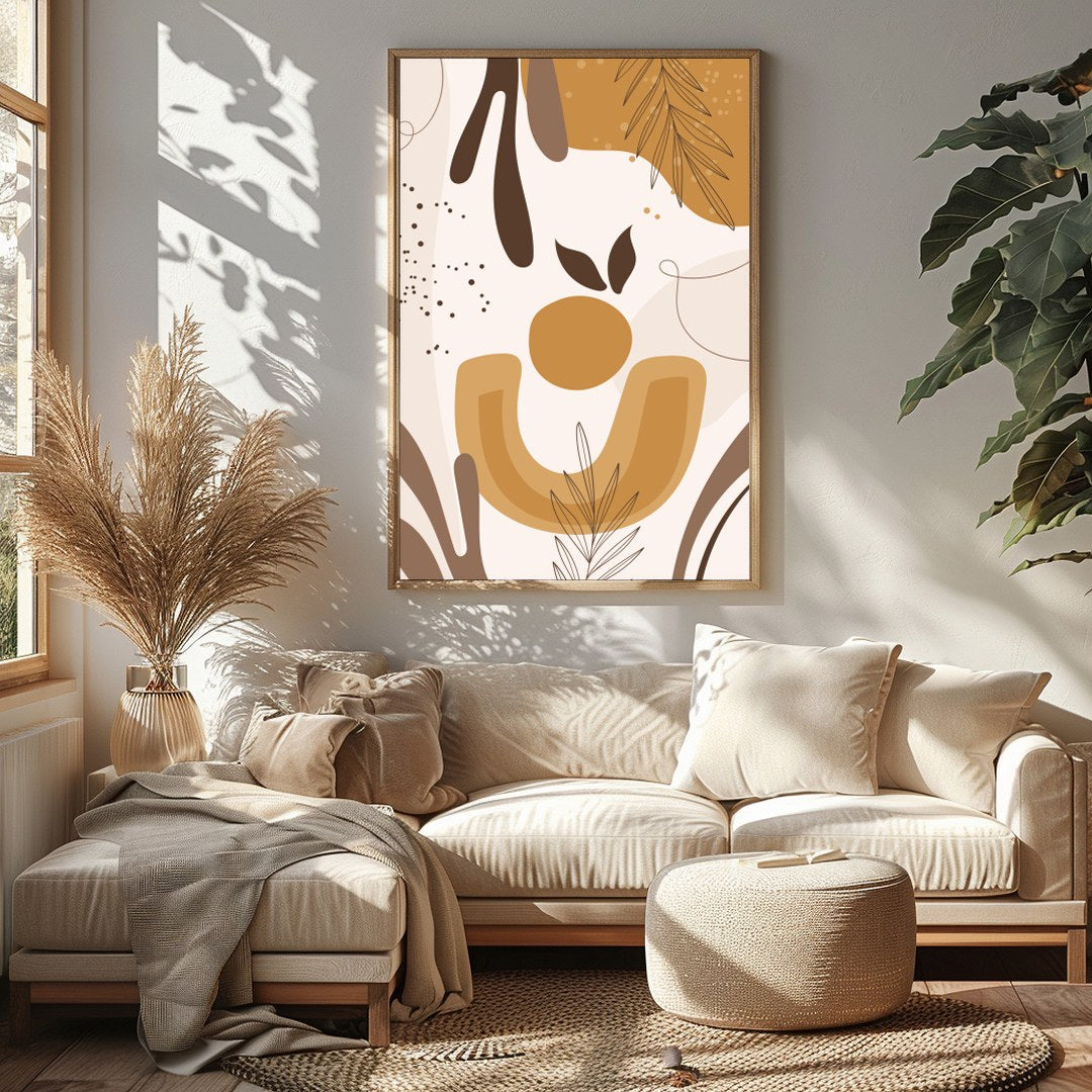 Immerse yourself in the soothing embrace of nature with this abstract wall art piece. Featuring for Sitting Area