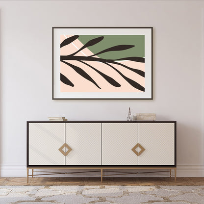 This captivating piece of abstract art blends warm earthy tones with vibrant shapes, evoking a for Foyer