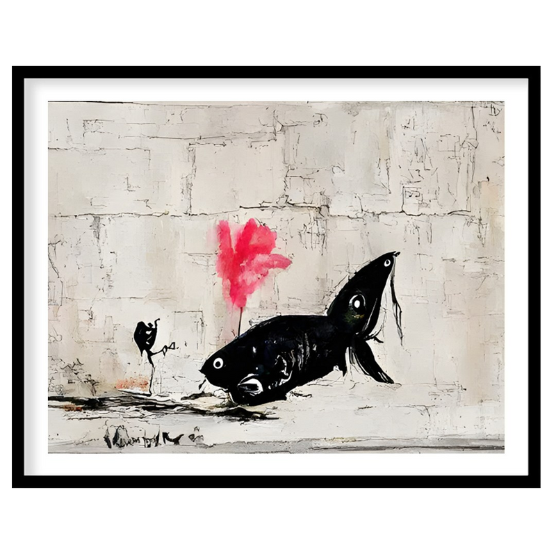 Abstract Fish Encounter in Urban Canvas