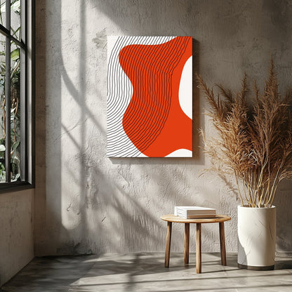 Embrace modern minimalism with the captivating Abstract Flow in Red. This piece combines flowing for Entrance