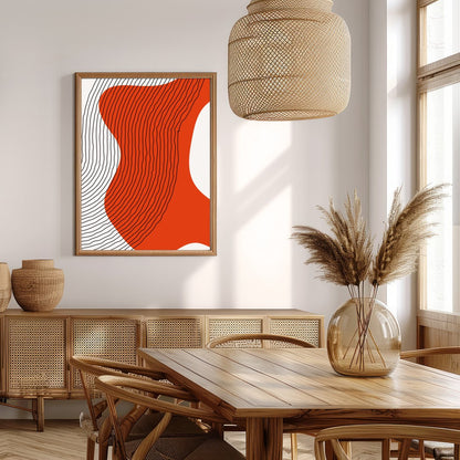 Embrace modern minimalism with the captivating Abstract Flow in Red. This piece combines flowing for Extra Kitchen