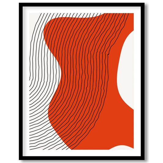 Embrace modern minimalism with the captivating Abstract Flow in Red. This piece combines flowing for space