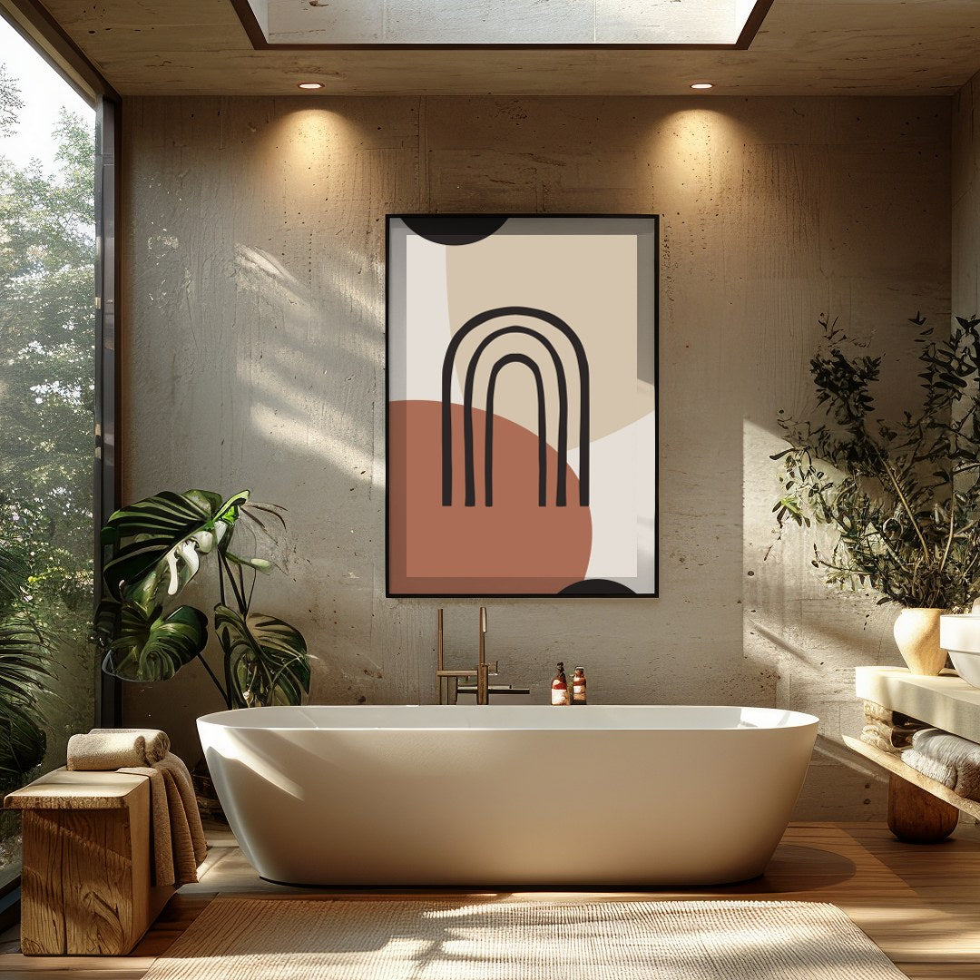 This stunning wall art piece combines modern design with a soothing color palette, featuring bold for Bathroom