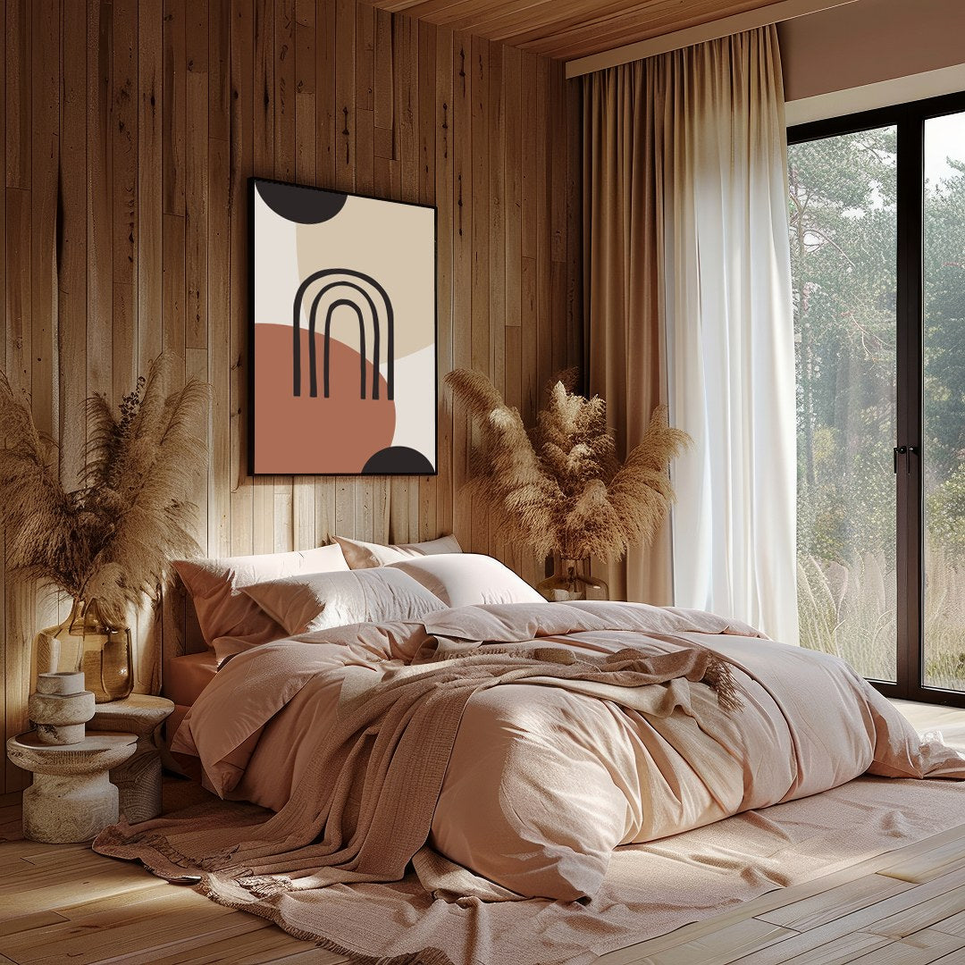 This stunning wall art piece combines modern design with a soothing color palette, featuring bold for Bedroom