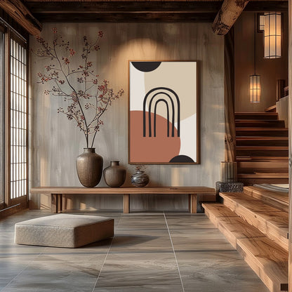 This stunning wall art piece combines modern design with a soothing color palette, featuring bold for Hall