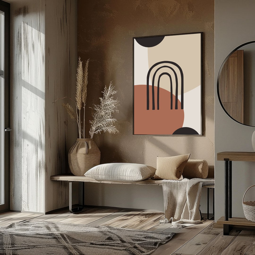This stunning wall art piece combines modern design with a soothing color palette, featuring bold for room