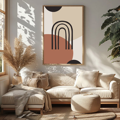 This stunning wall art piece combines modern design with a soothing color palette, featuring bold for Sitting Area