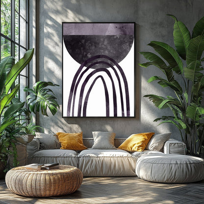 Elevate your space with this modern abstract piece that features a captivating geometric arch in for Balcony