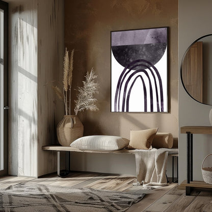 Elevate your space with this modern abstract piece that features a captivating geometric arch in for decor