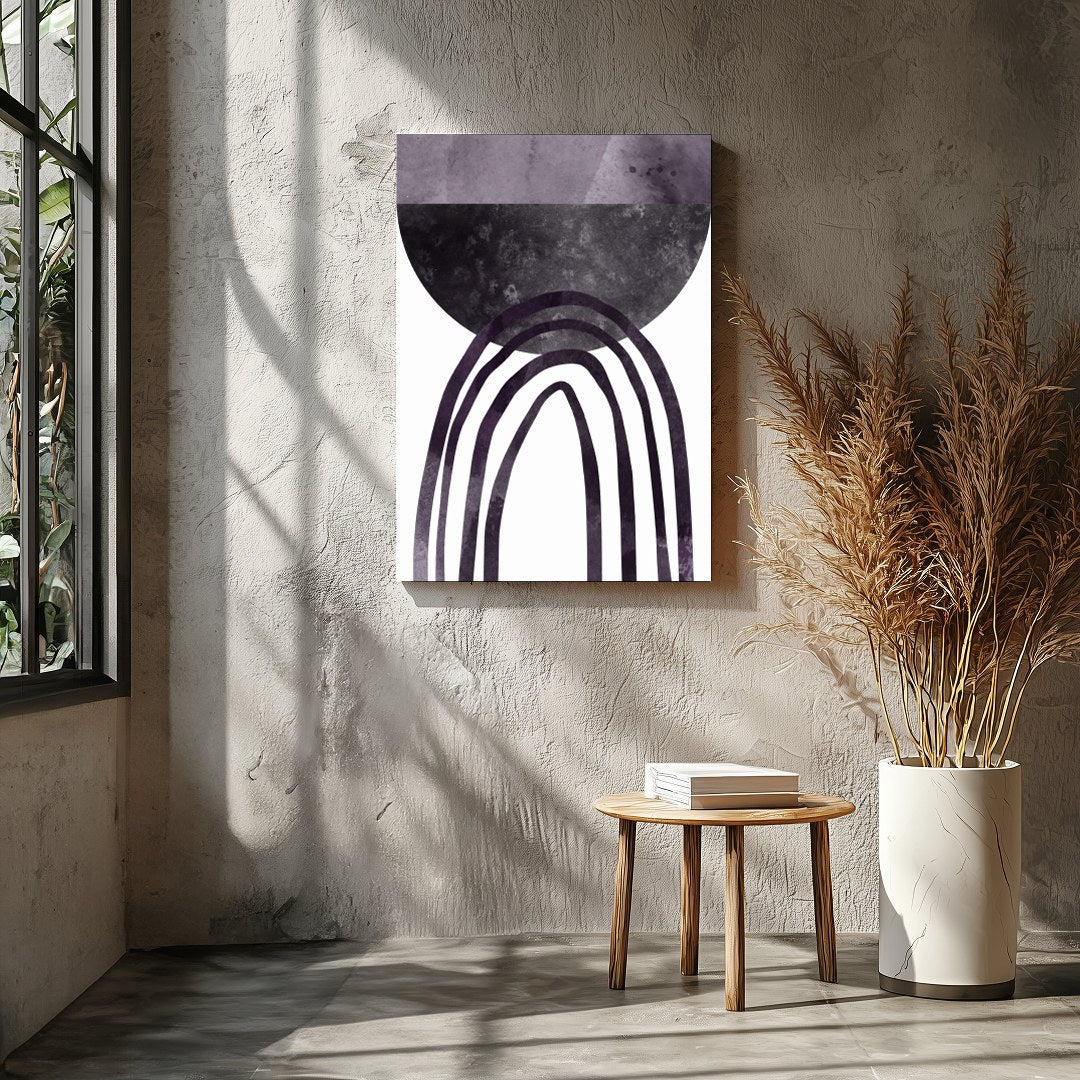 Elevate your space with this modern abstract piece that features a captivating geometric arch in for Entrance