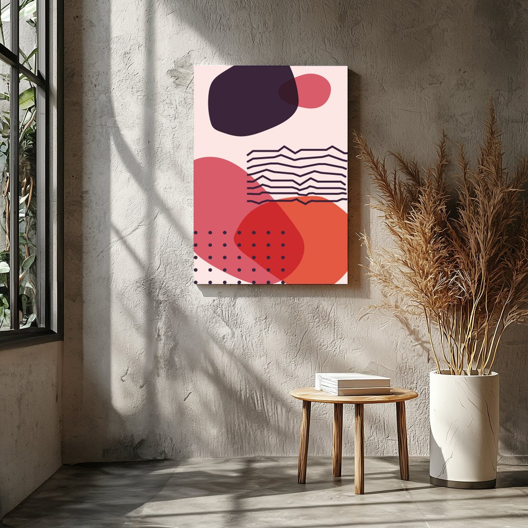 Elevate your space with this captivating abstract artwork featuring bold geometric shapes in for Entrance