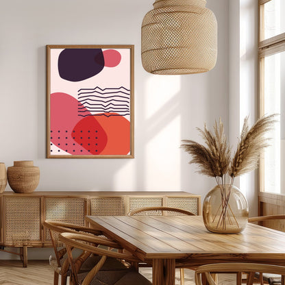 Elevate your space with this captivating abstract artwork featuring bold geometric shapes in for Extra Kitchen