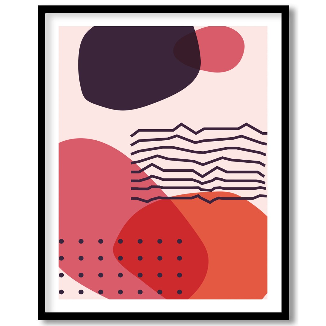 Elevate your space with this captivating abstract artwork featuring bold geometric shapes in for hallway