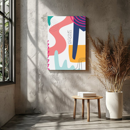 Dive into a world of vibrant colors and dynamic shapes with this captivating abstract piece. Its for Entrance