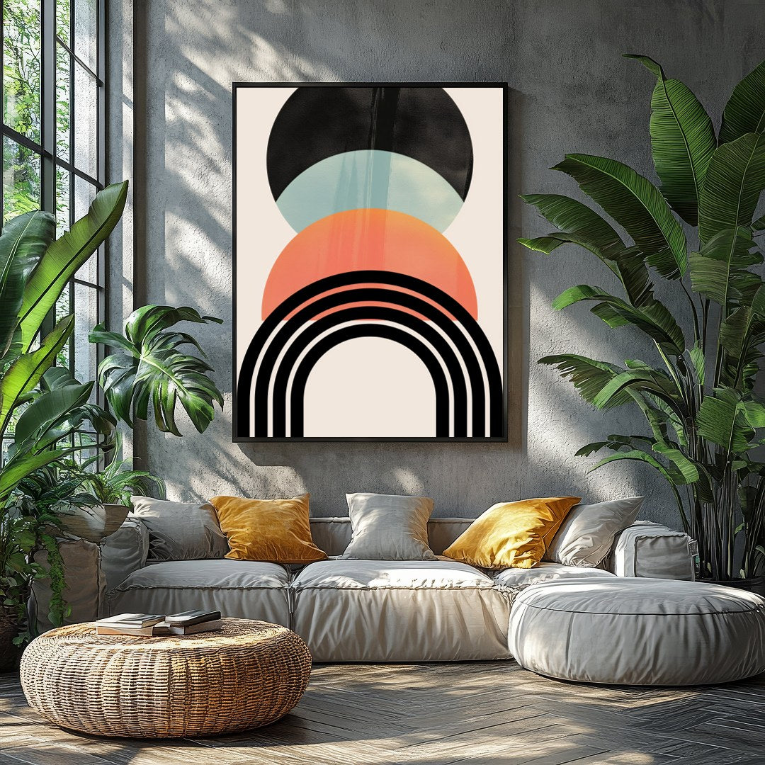 Embrace the elegance of simplicity with this abstract geometric art piece, featuring sleek lines for Balcony