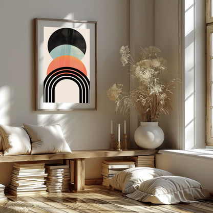 Embrace the elegance of simplicity with this abstract geometric art piece, featuring sleek lines for dwelling