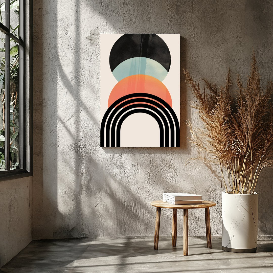 Embrace the elegance of simplicity with this abstract geometric art piece, featuring sleek lines for Entrance