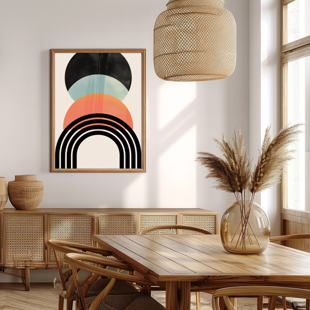Embrace the elegance of simplicity with this abstract geometric art piece, featuring sleek lines for Extra Kitchen
