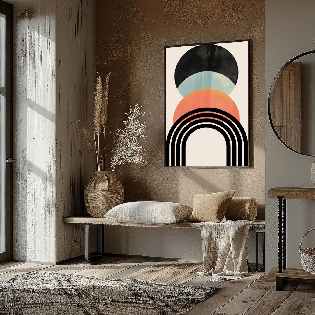 Embrace the elegance of simplicity with this abstract geometric art piece, featuring sleek lines for sanctuary