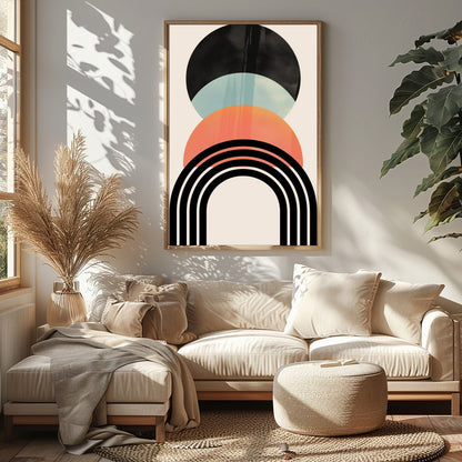 Embrace the elegance of simplicity with this abstract geometric art piece, featuring sleek lines for Sitting Area