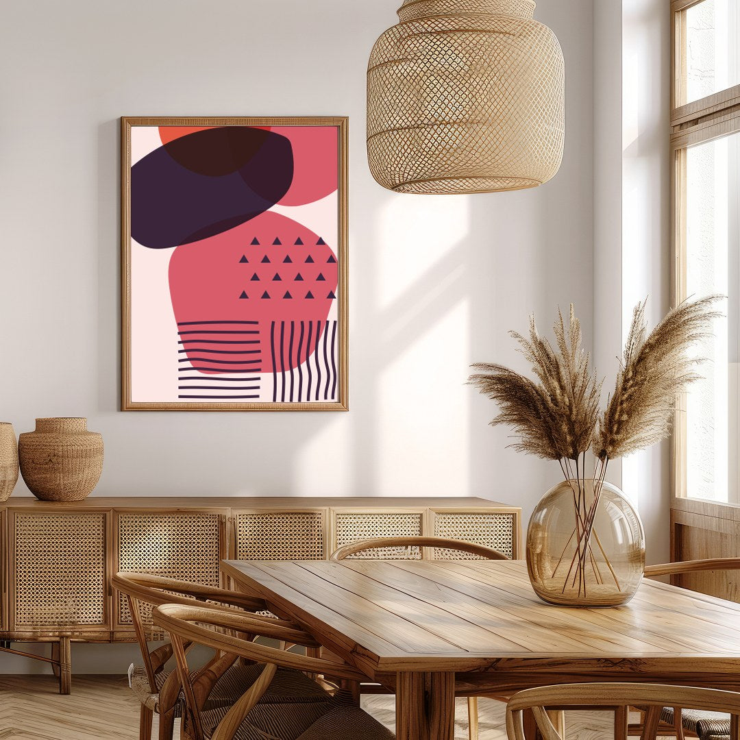 This striking piece of wall art features an abstract arrangement of overlapping geometric shapes in for Extra Kitchen