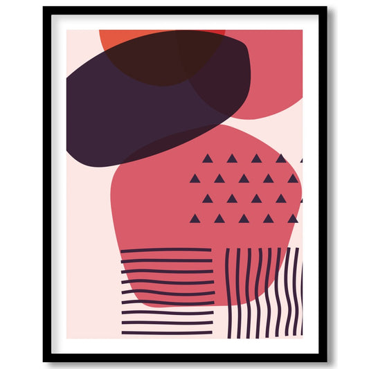 This striking piece of wall art features an abstract arrangement of overlapping geometric shapes in for home