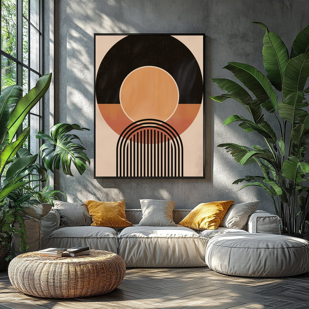 Dive into the world of geometry with this captivating abstract piece. Featuring an interplay of for Balcony