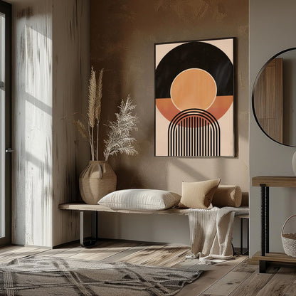 Dive into the world of geometry with this captivating abstract piece. Featuring an interplay of for house