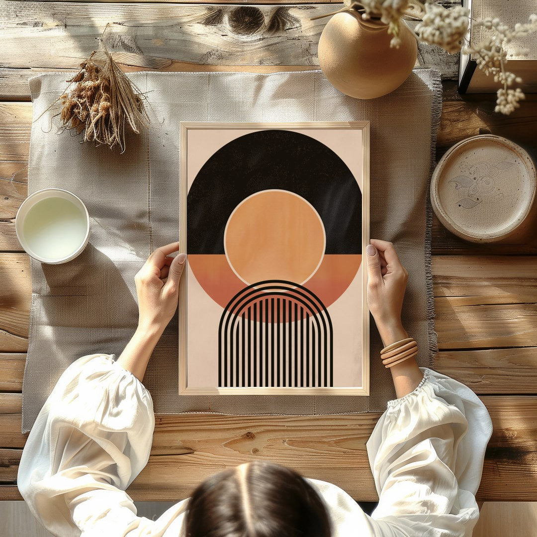 Dive into the world of geometry with this captivating abstract piece. Featuring an interplay of for Kitchen