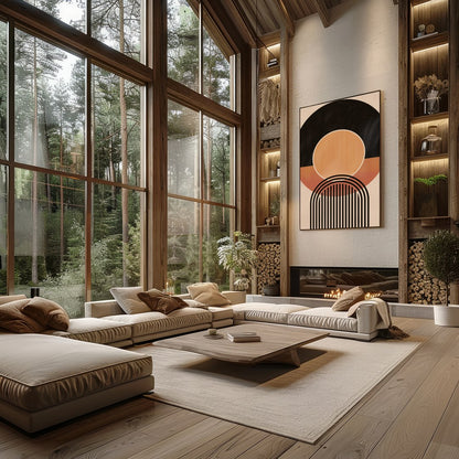 Dive into the world of geometry with this captivating abstract piece. Featuring an interplay of for Living Room