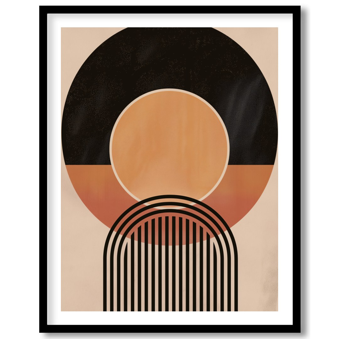 Dive into the world of geometry with this captivating abstract piece. Featuring an interplay of for nook