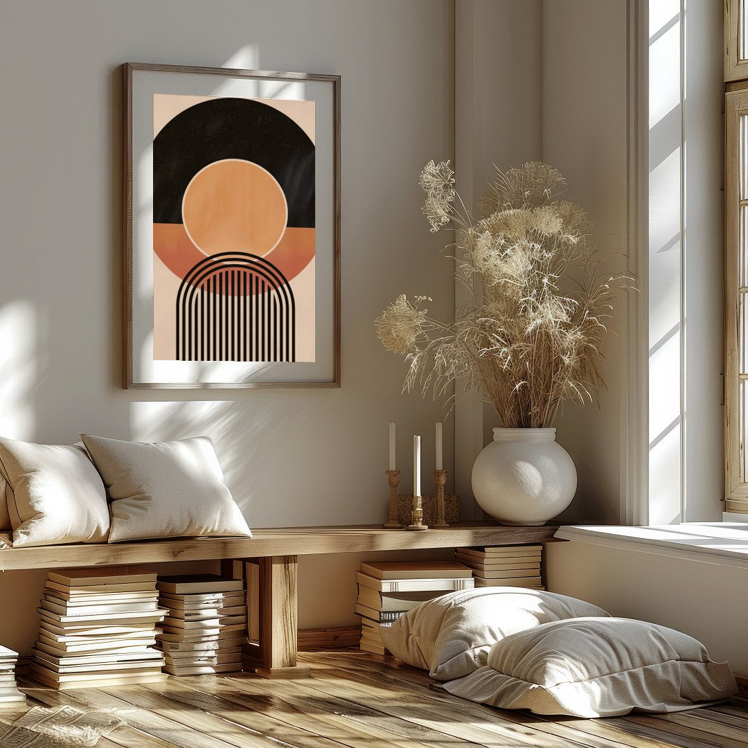 Dive into the world of geometry with this captivating abstract piece. Featuring an interplay of for residence