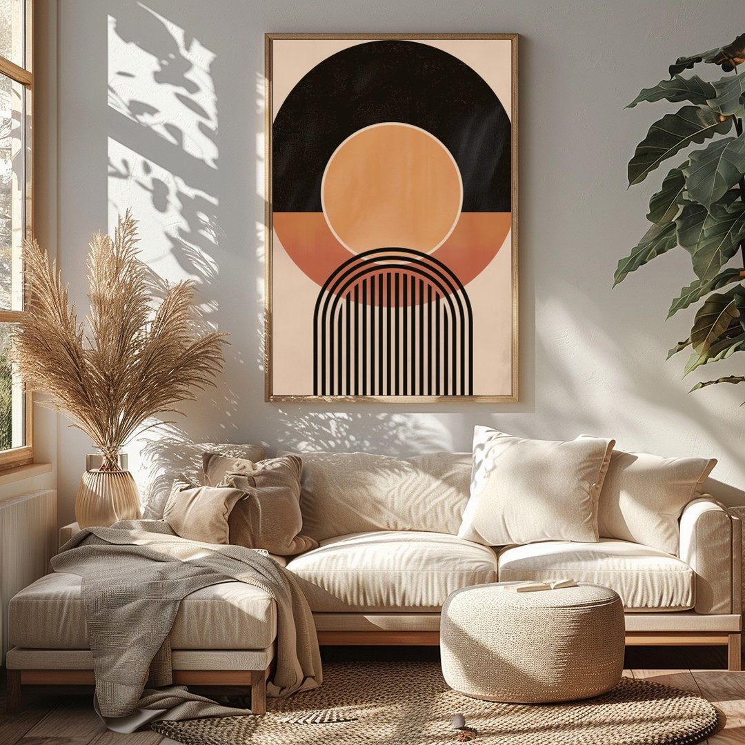 Dive into the world of geometry with this captivating abstract piece. Featuring an interplay of for Sitting Area