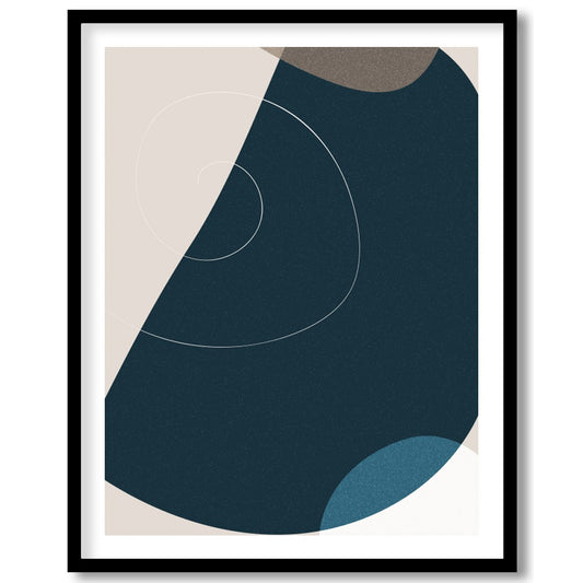 This captivating piece of abstract art features a harmonious blend of geometric shapes and soothing for area