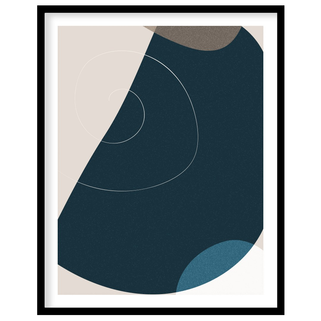 This captivating piece of abstract art features a harmonious blend of geometric shapes and soothing for area