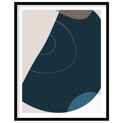 This captivating piece of abstract art features a harmonious blend of geometric shapes and soothing for area