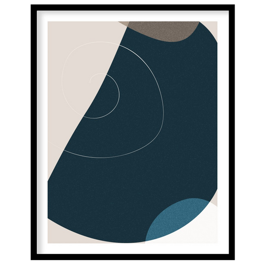This captivating piece of abstract art features a harmonious blend of geometric shapes and soothing for area