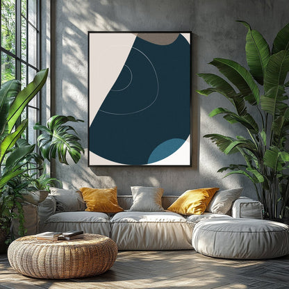 This captivating piece of abstract art features a harmonious blend of geometric shapes and soothing for Balcony