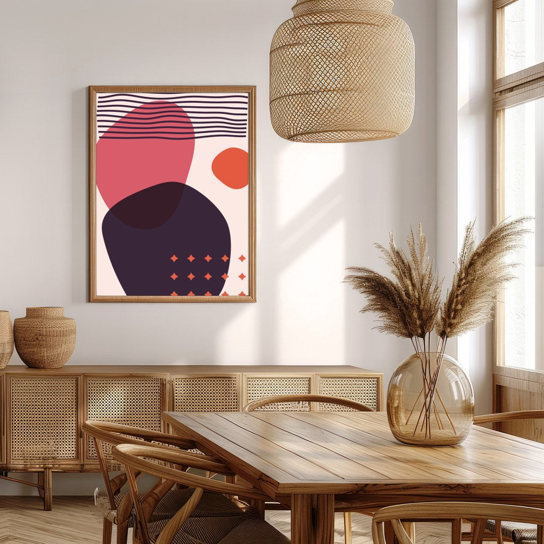 Discover the captivating balance of bold shapes and subtle hues in this modern abstract wall art. for Extra Kitchen