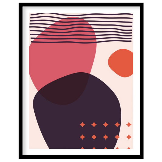 Discover the captivating balance of bold shapes and subtle hues in this modern abstract wall art. for nook